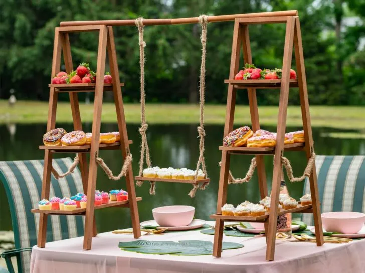 wedding shower food stations display