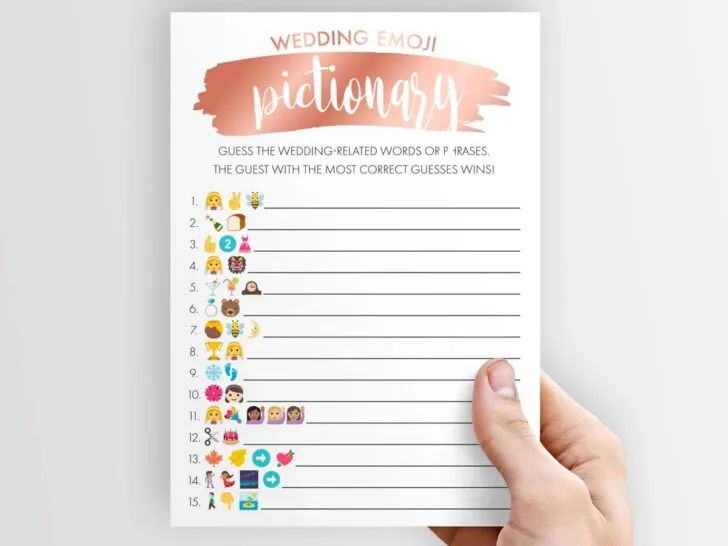 wedding shower game - pictionary emojis