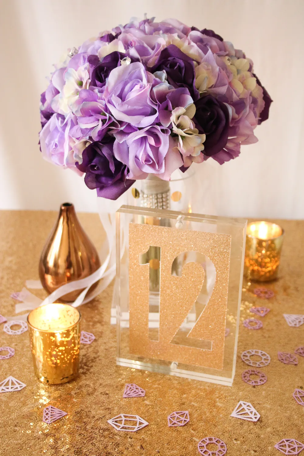 Acrylic Block Table Numbers using Cricut Explore via The Budget Savvy Bride