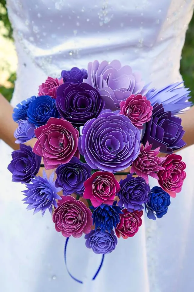 Paper Wedding Bouquet made with Cricut