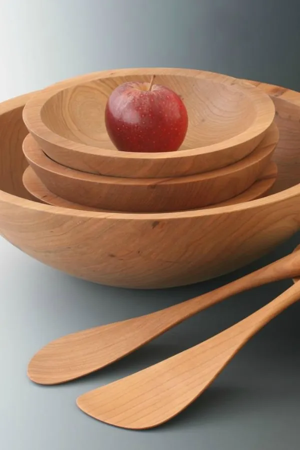 CherryWoodSaladBowlSet - Eco-Friendly Wedding Gifts