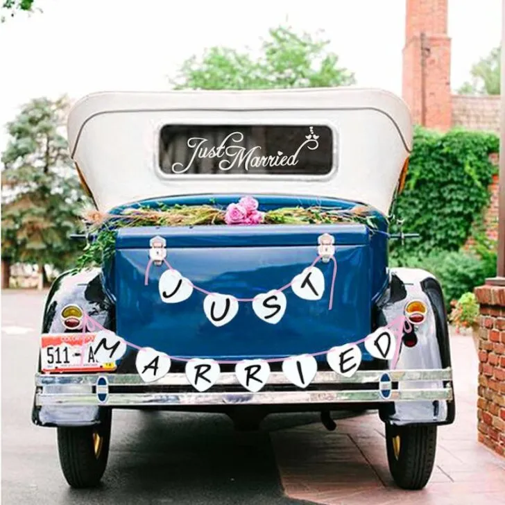amazon wedding decor - just married sign