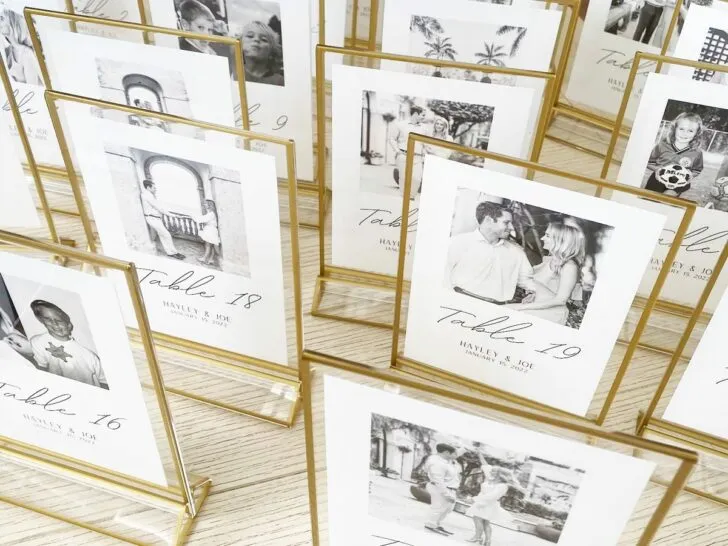 couples photo centerpieces wedding