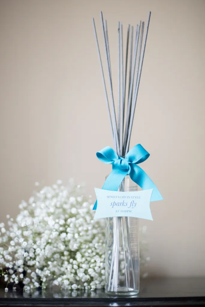 How to Display Wedding Sparklers at Your Wedding Reception. Photo by Mikkel Paige Photography