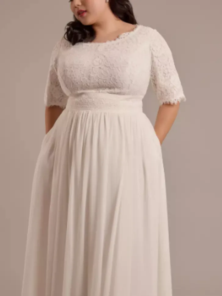 ¾ Sleeve Wedding Dress Plus Size from David's Bridal