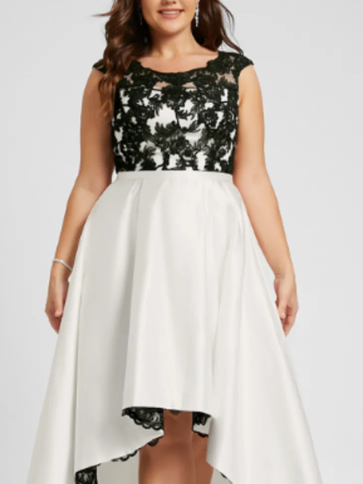 Black and White Plus Size Wedding Dress from JJ's House
