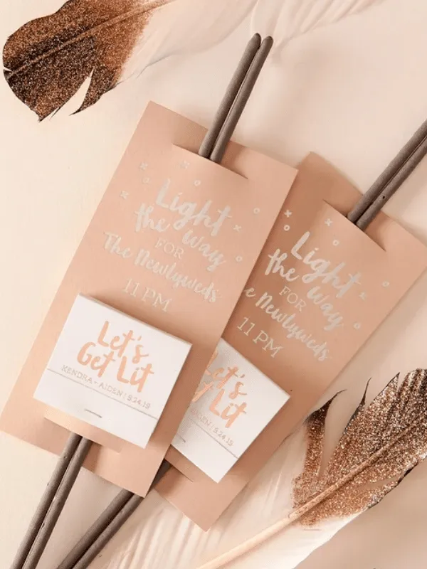 Personalized Sparkler Sleeves and Matchbooks for your Wedding Send Off