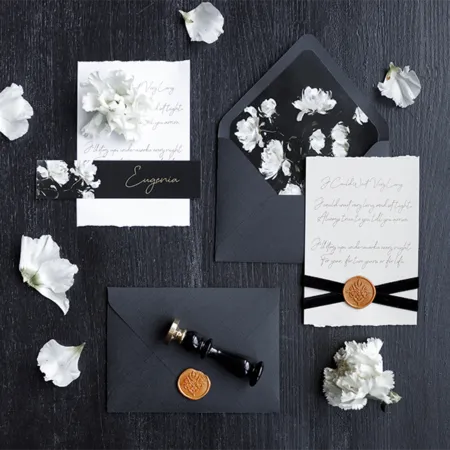 black wedding invitations