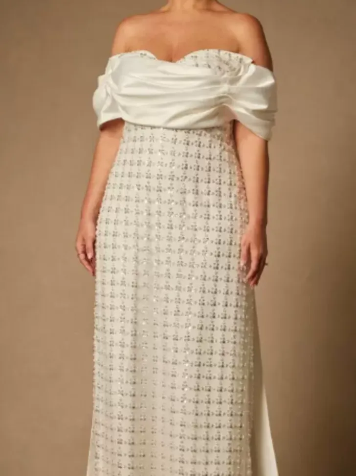 Embellished Column Gown With Train from Eloquii