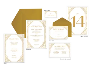 Stella - Art Deco Gatsby Inspired Wedding Invitations-Free Printables